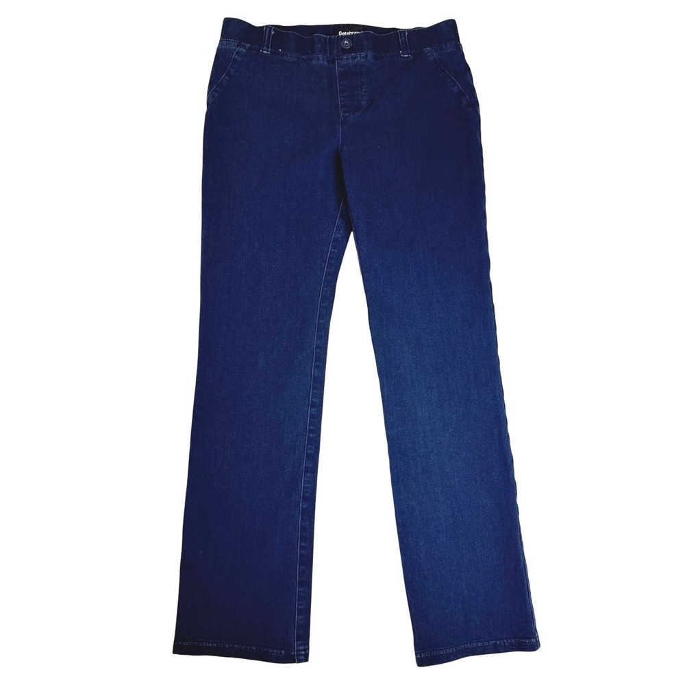 Betabrand Dress Pant Yoga Pants Women Medium Petite Blue Straight Leg Stretchy